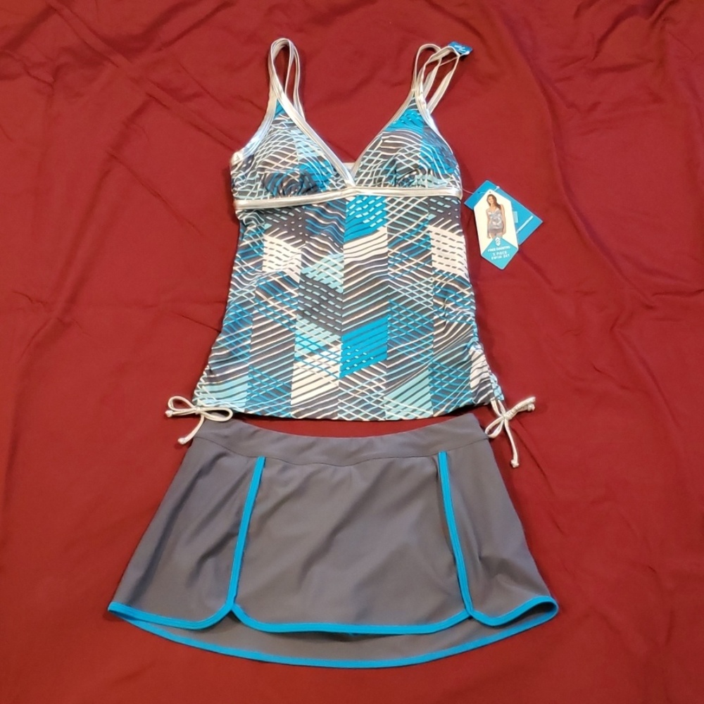Women's 2 Piece Tankini Skort Sz M 8/10